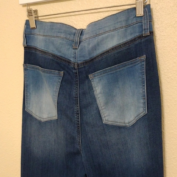 Fashion Nova Blue and Silver Flare Jeans - Picture 9 of 9